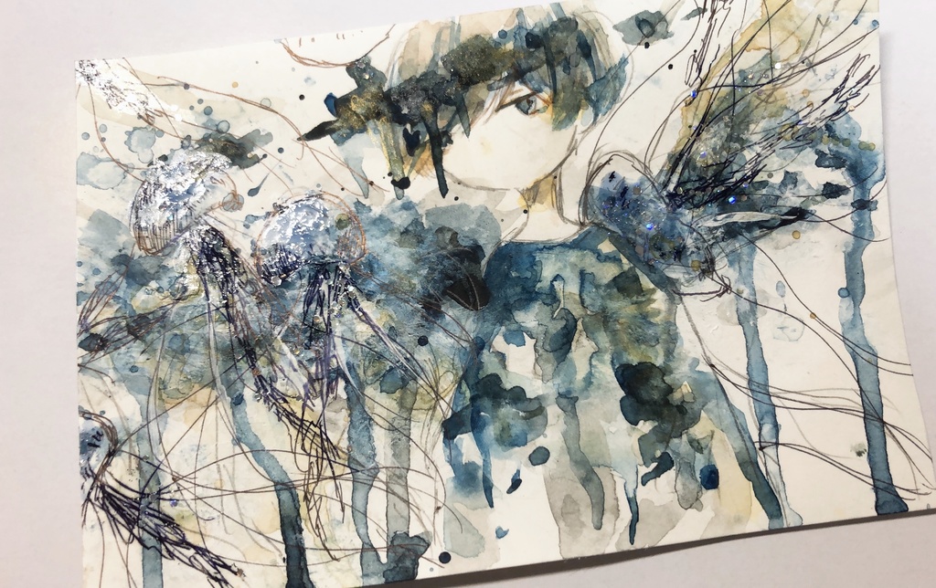 海月 水彩原画 夜野屋 Booth