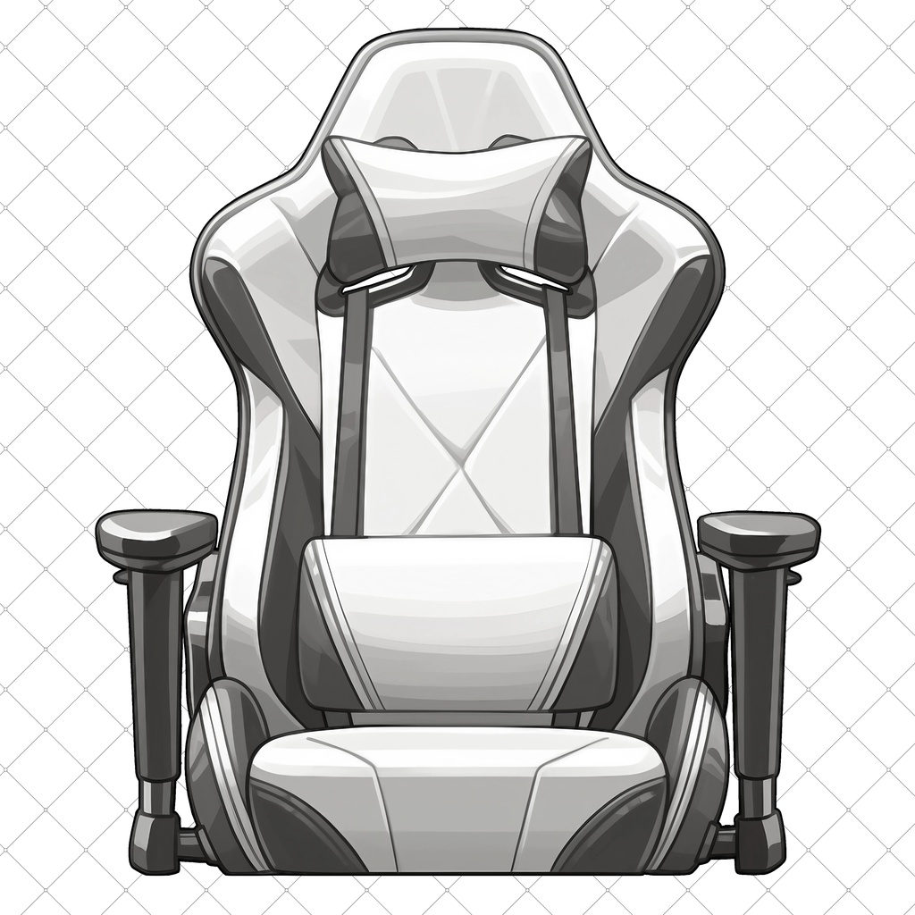 【VTuber】ゲーミングチェア #WHITE1