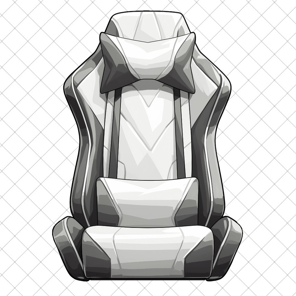 【VTuber】ゲーミングチェア #WHITE1