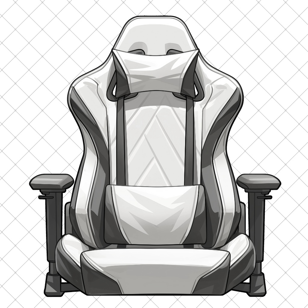 【VTuber】ゲーミングチェア #WHITE1