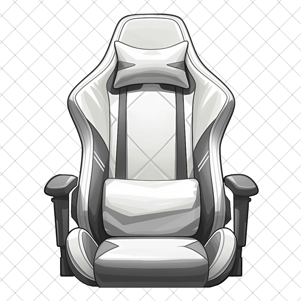 【VTuber】ゲーミングチェア #WHITE1