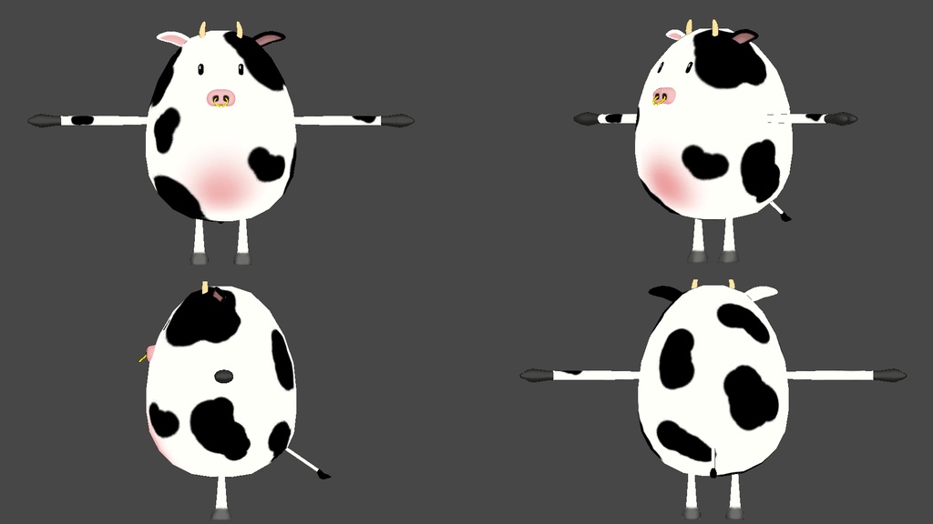 オリジナル3Dモデル たまご動物シリーズ 「たまごうし」