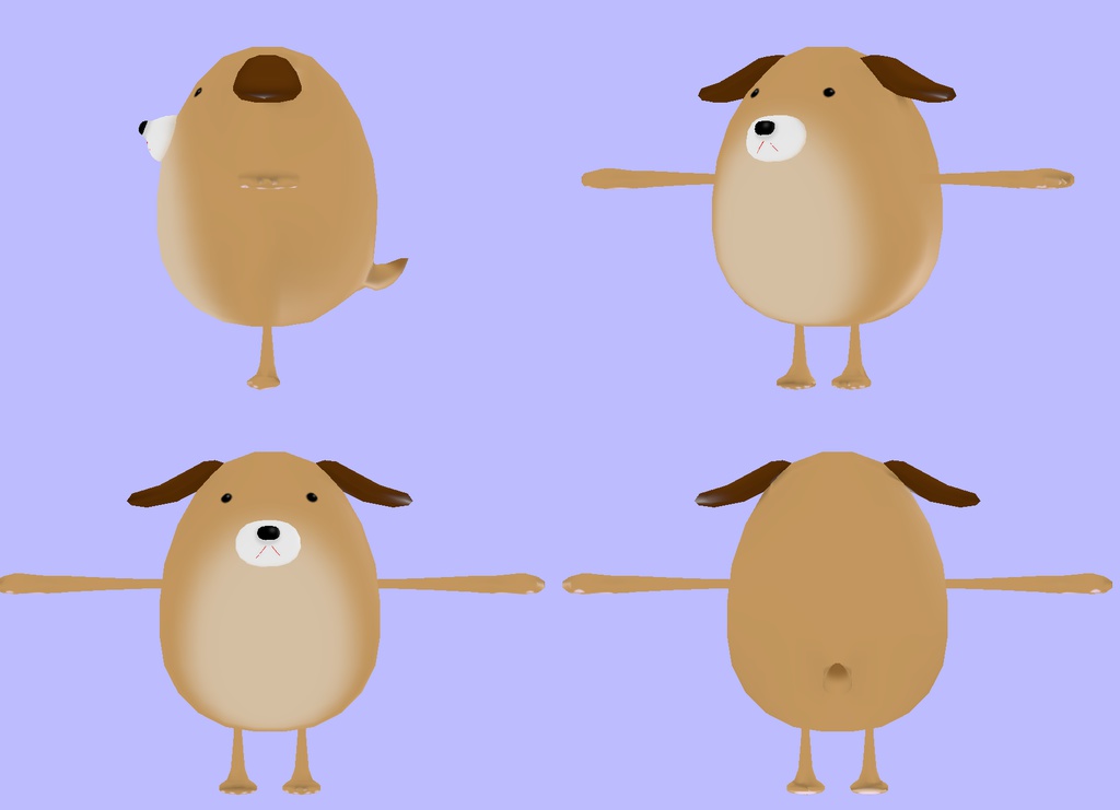 オリジナル3Dモデル たまご動物シリーズ 「たまご犬」