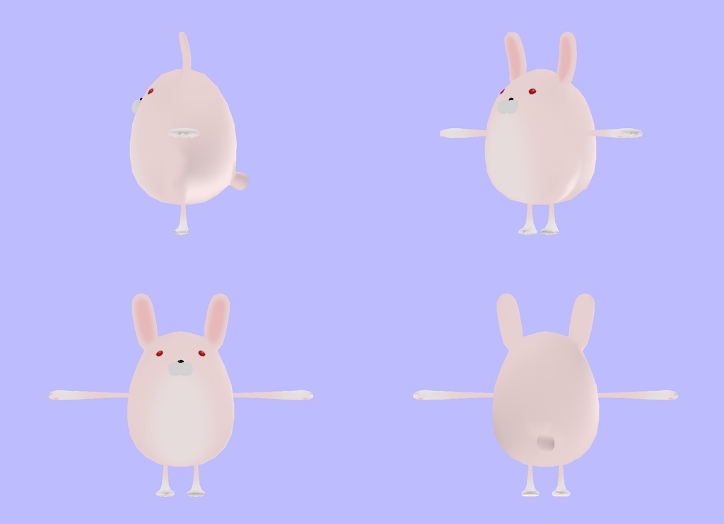 オリジナル3Dモデル たまご動物シリーズ 「たまご兎」