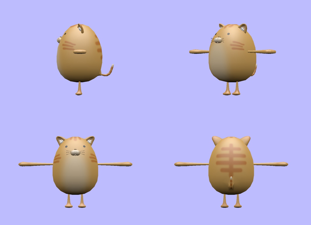 オリジナル3Dモデル たまご動物シリーズ 「たまご猫」