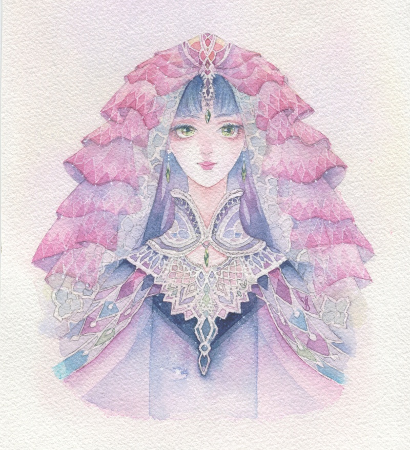 【額装原画】花かんむり