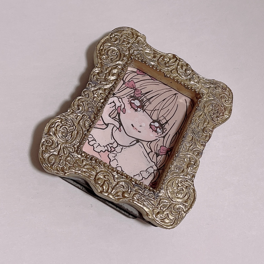 額入りミニミニ原画　ほっぺたハート