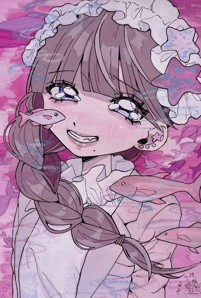 ハガキ原画「白昼夢の彼女」