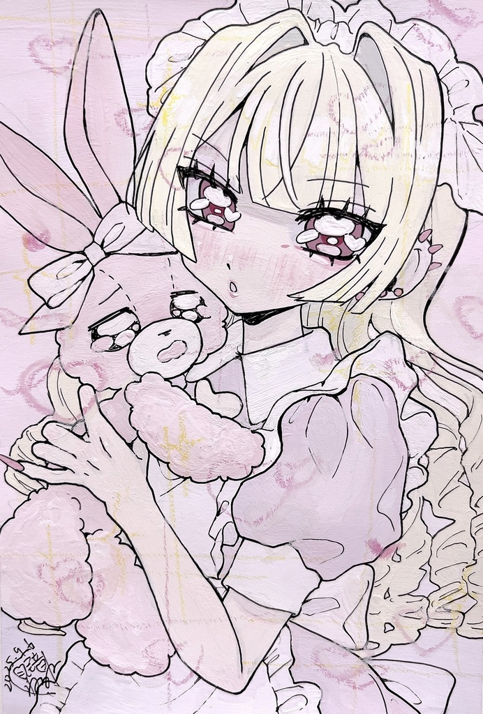 ハガキ原画「また甘いもの？」