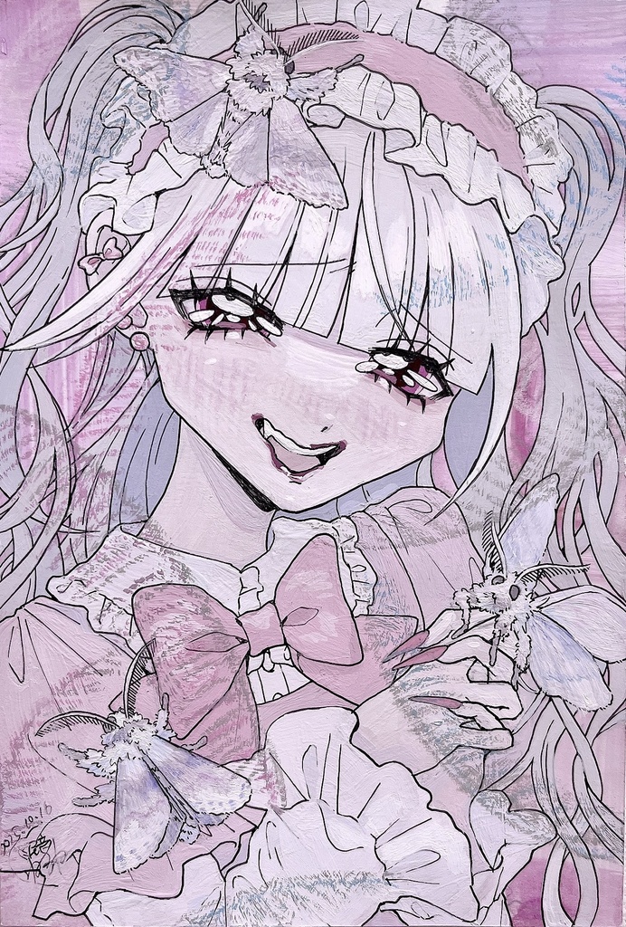 ハガキ原画「戯れ」