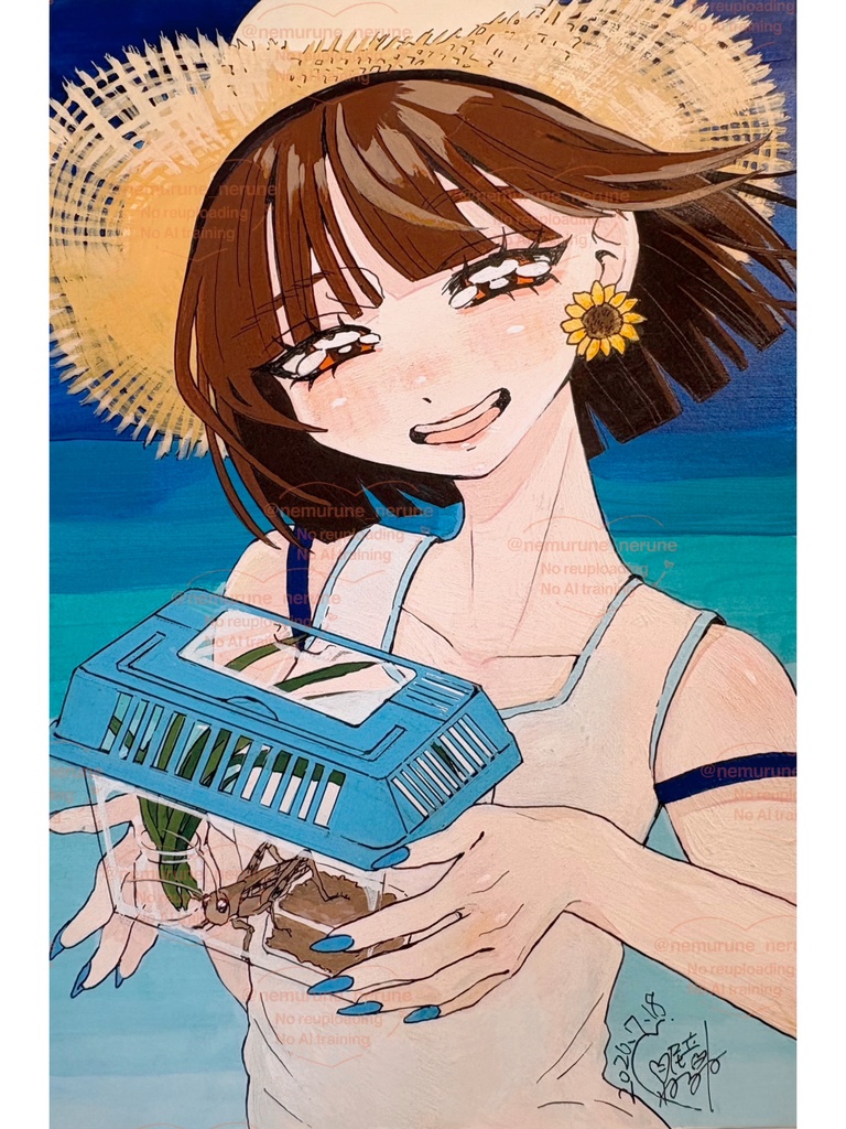 ハガキ原画「キミだけが友だち」