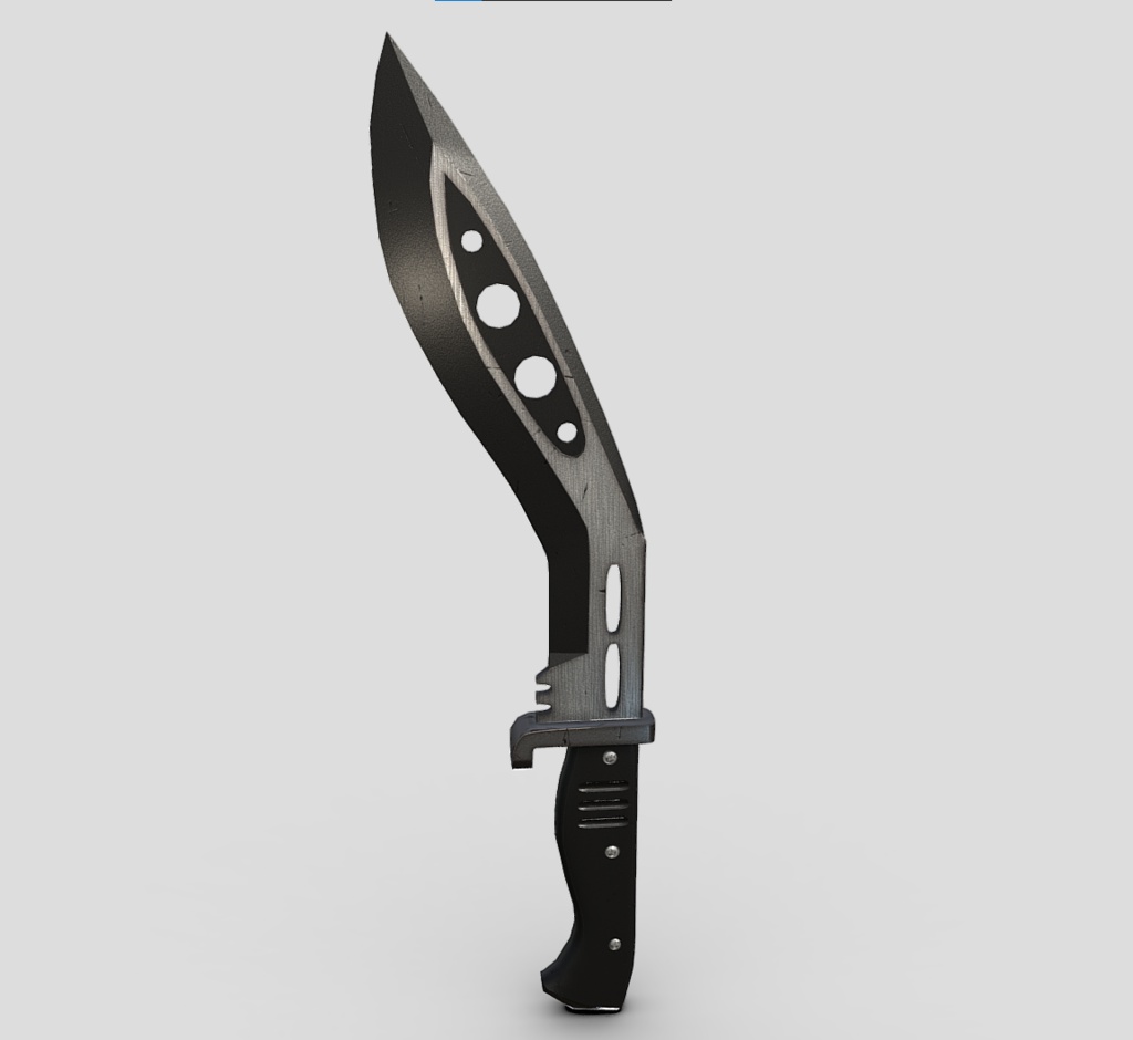 3Dモデル武器 - ククリ型ナイフ( FBX, 2K )
