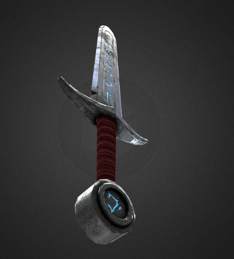 3Dモデル武器 - ルーン剣( FBX+OBJ, 2K )