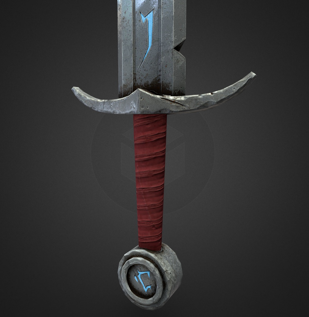 3Dモデル武器 - ルーン剣( FBX+OBJ, 2K )