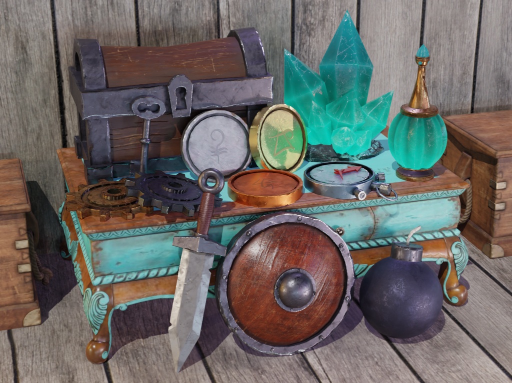 カジュアルゲーム用アセット集 10+( FBX+OBJ, 2K )