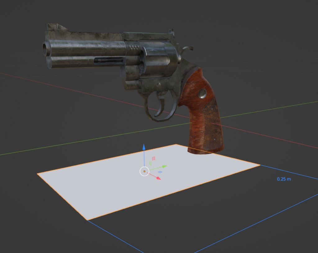 3Dモデル武器 - P型回転式拳銃( FBX+OBJ, 2K )