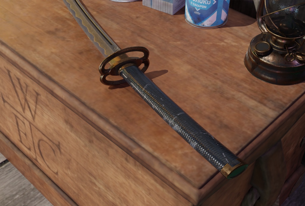 3Dモデル武器 - 日本刀、金重( FBX+OBJ, 2K )