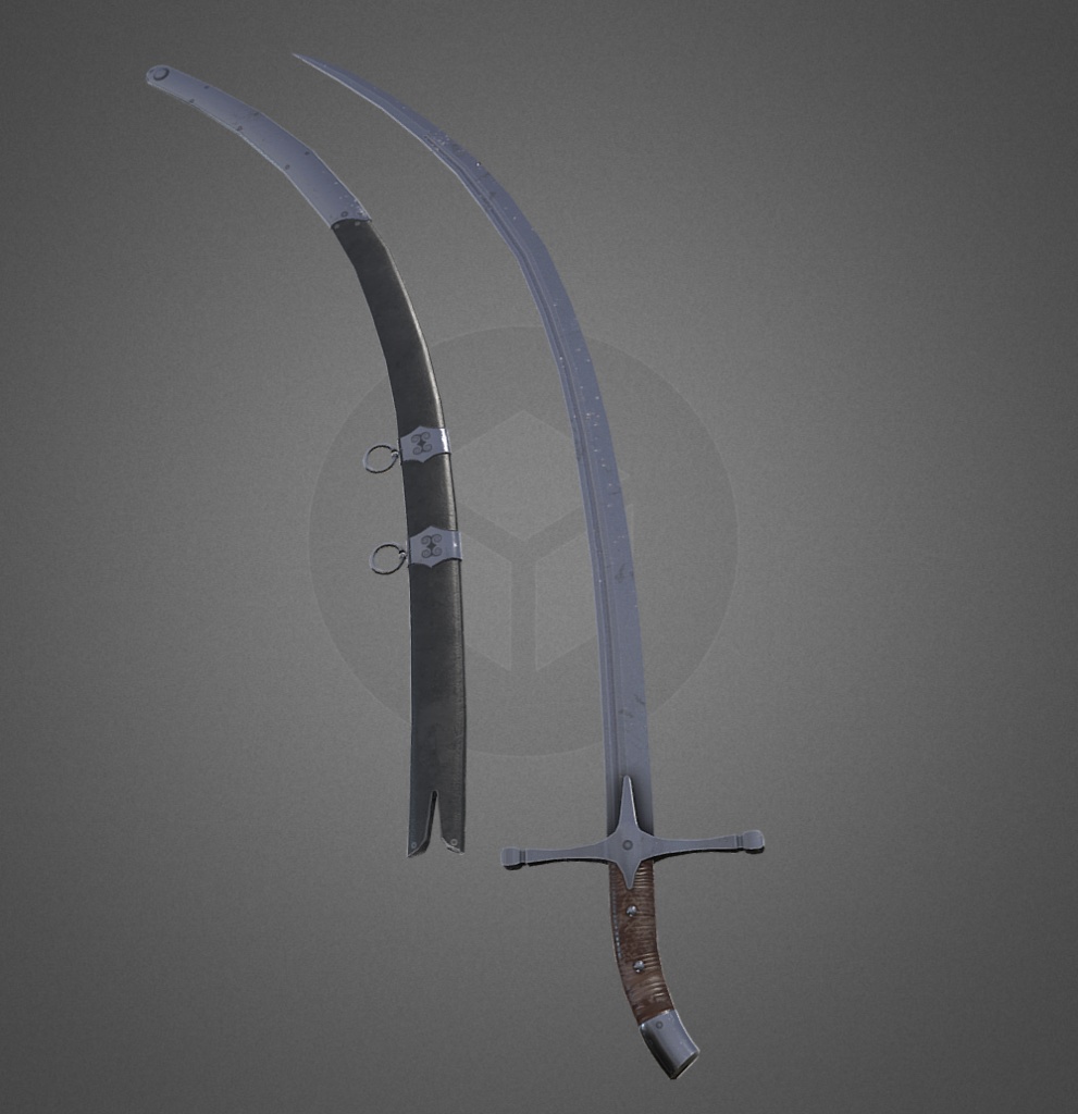 3Dモデル武器 - 武器 - シャムシール( FBX, 2K )