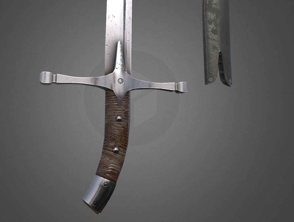 3Dモデル武器 - 武器 - シャムシール( FBX, 2K )