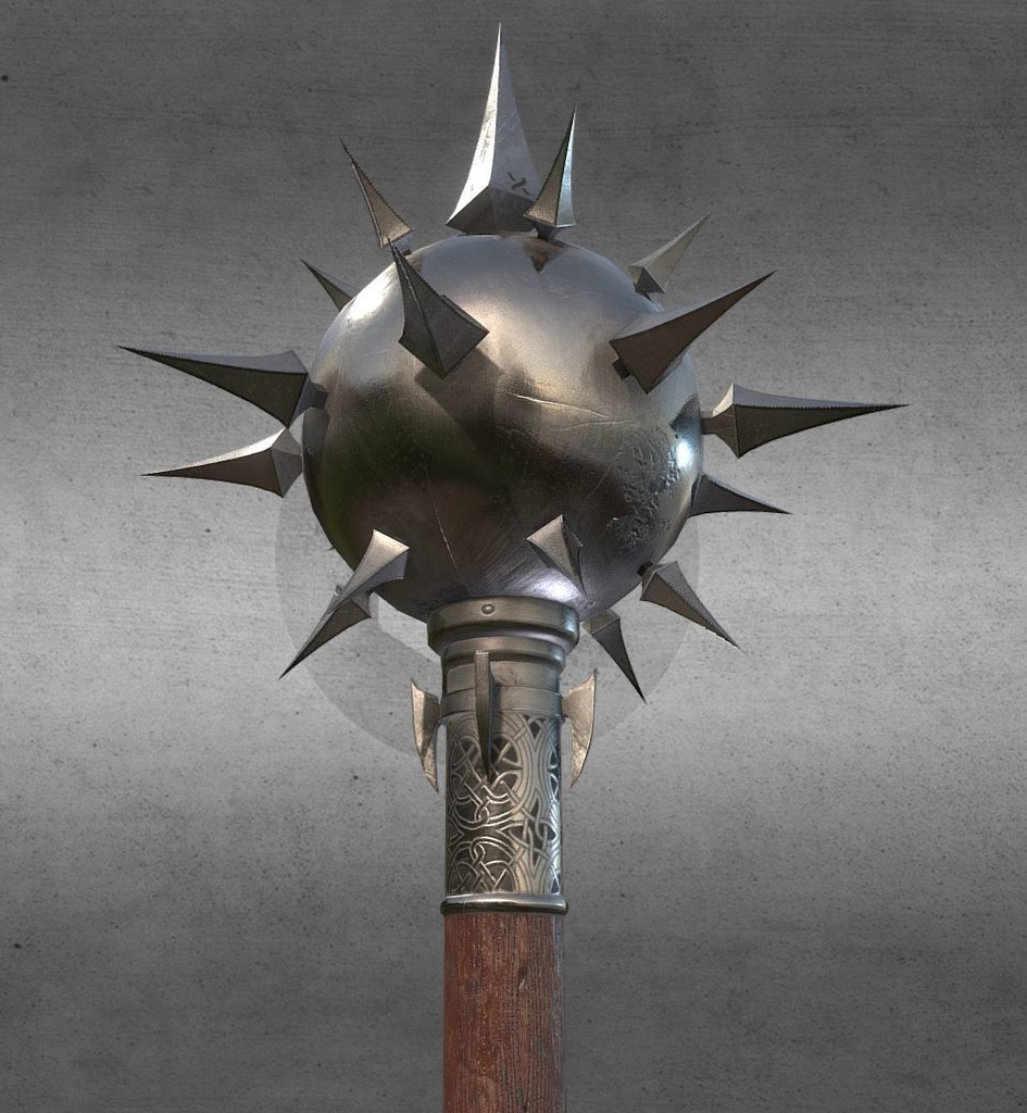 3Dモデル武器 - モーニングスター( FBX, 2K )