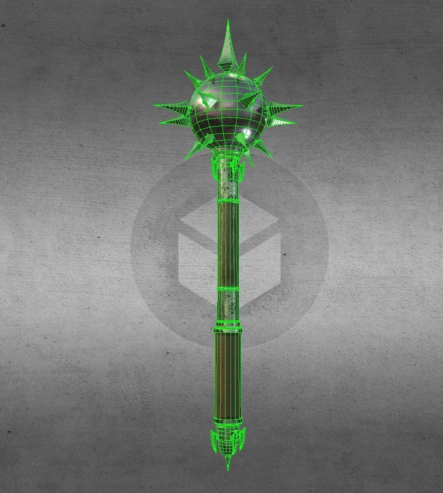 3Dモデル武器 - モーニングスター( FBX, 2K )