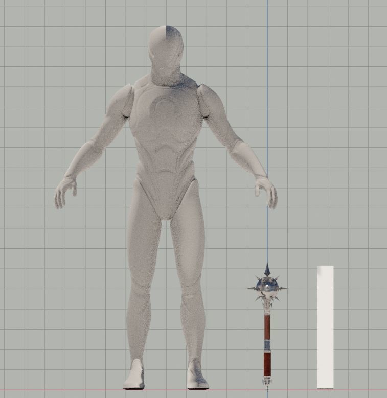 3Dモデル武器 - モーニングスター( FBX, 2K )