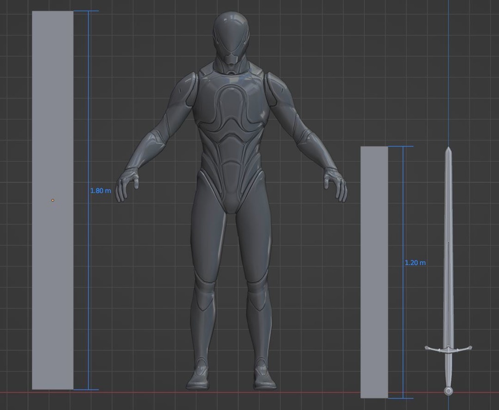 3Dモデル武器 - ロングソード( FBX+OBJ, 2K )