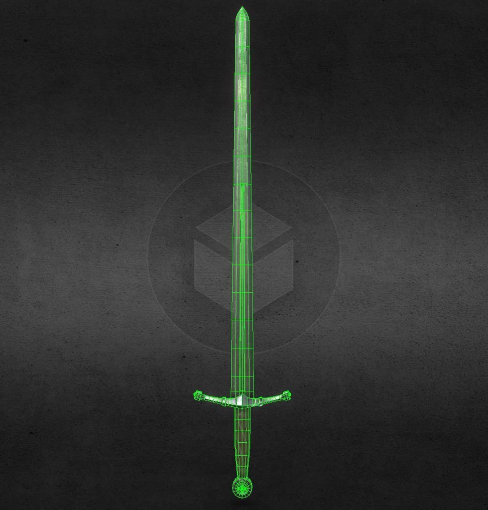 3Dモデル武器 - ロングソード( FBX+OBJ, 2K )