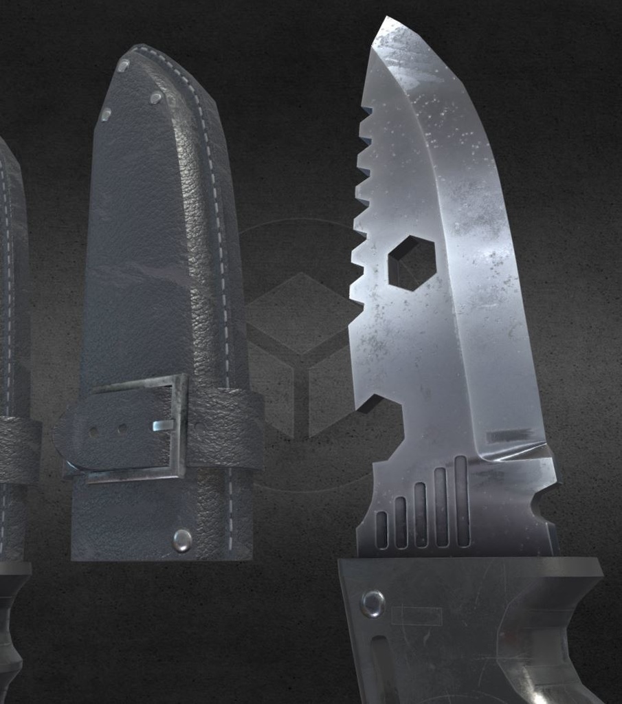 3Dモデル武器 - アウトドアナイフ( FBX+OBJ, 2K )