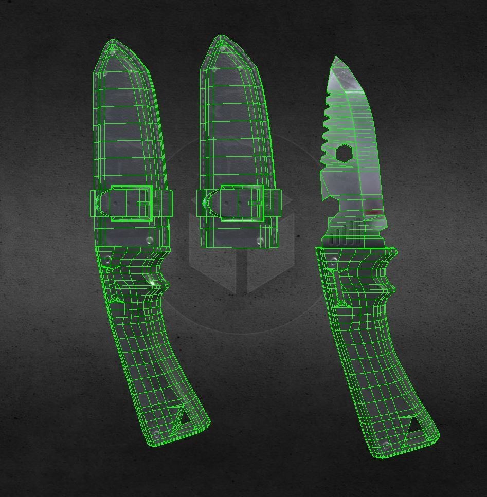 3Dモデル武器 - アウトドアナイフ( FBX+OBJ, 2K )