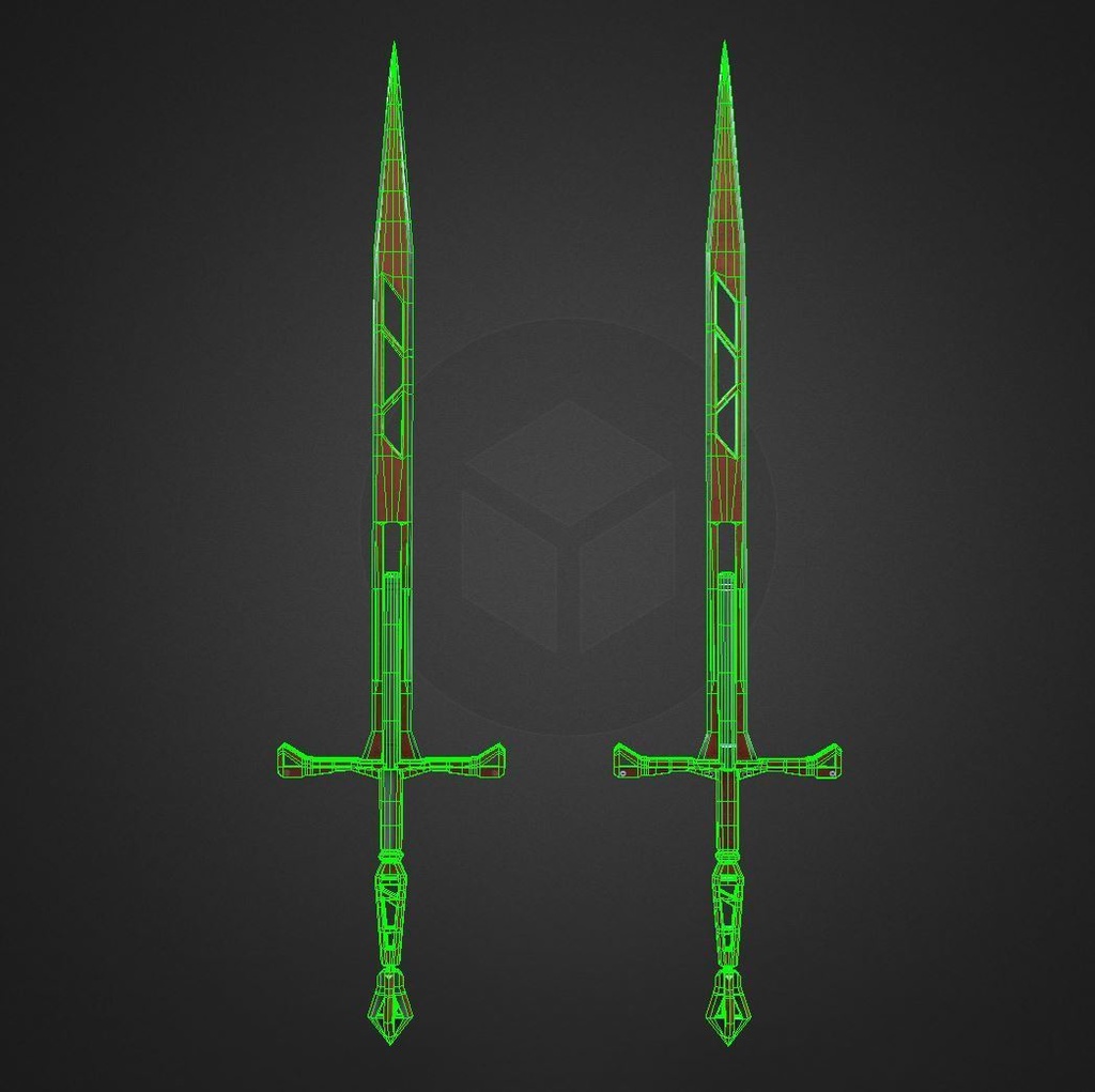 3Dモデル武器 - SFソード( FBX+OBJ, 2K )