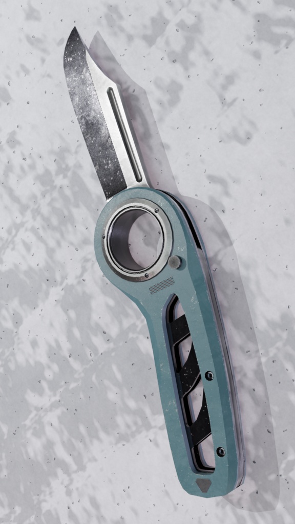 3Dモデル武器 - 円形フォールディングナイフ( FBX+OBJ, 2K )