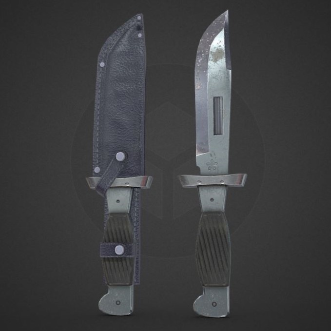 3Dモデル武器 - J型サバイバルナイフ( FBX, 2K )