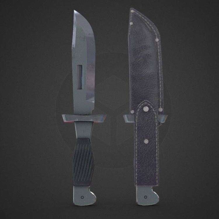 3Dモデル武器 - J型サバイバルナイフ( FBX, 2K )