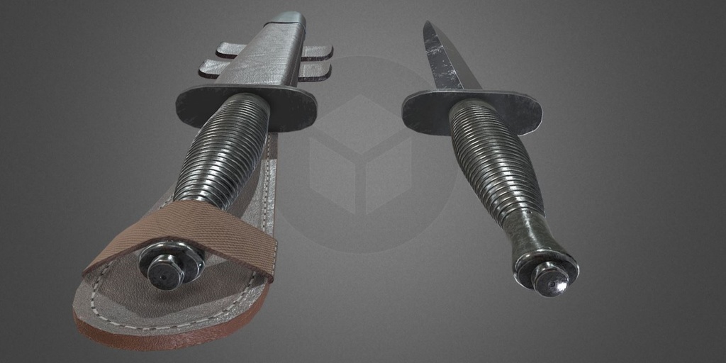 3Dモデル武器 - フェアバーン・サイクス戦闘ナイフ( FBX, 2K )