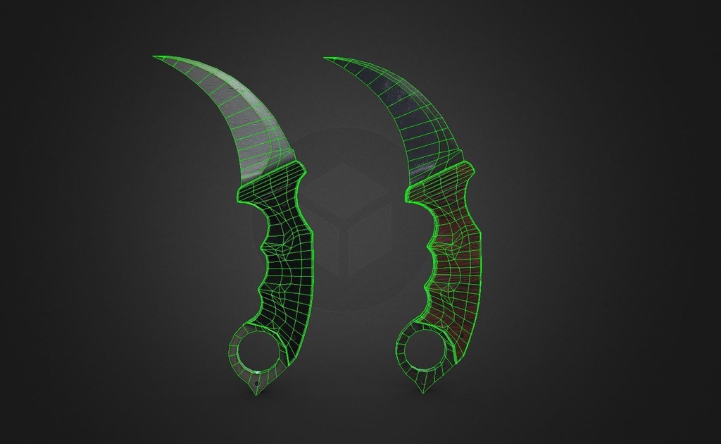 3Dモデル武器 - カランビットナイフ( FBX, 2K )