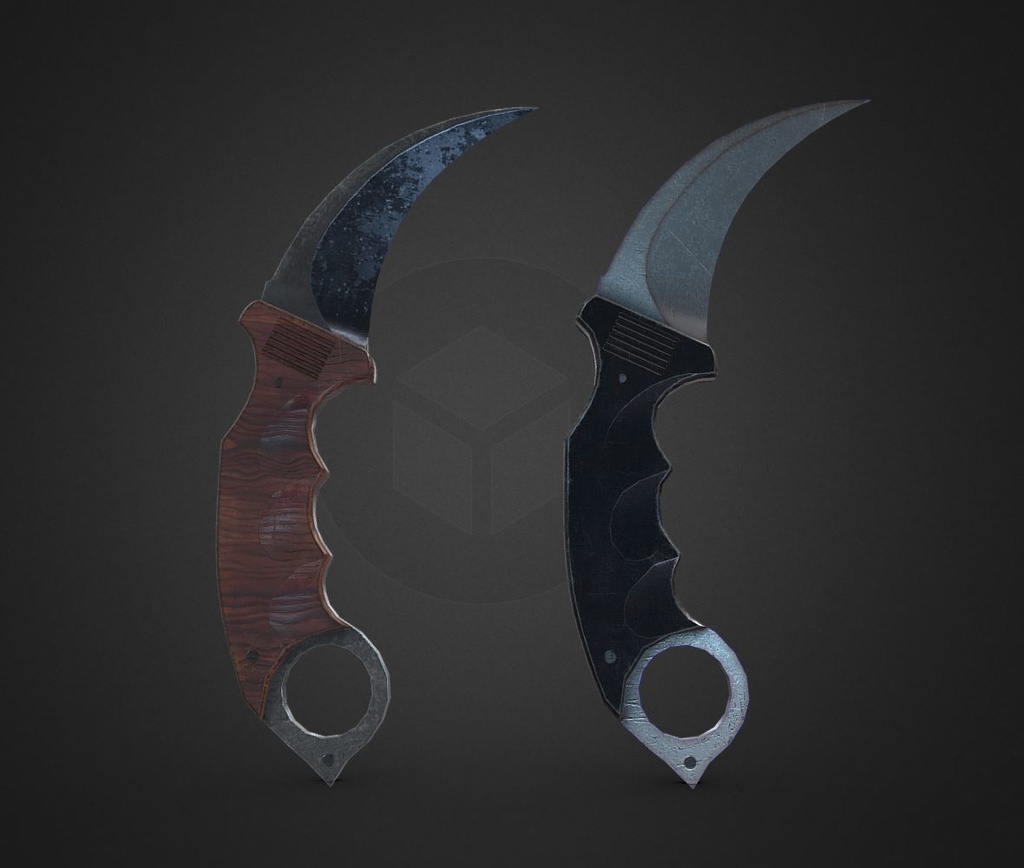 3Dモデル武器 - カランビットナイフ( FBX, 2K )