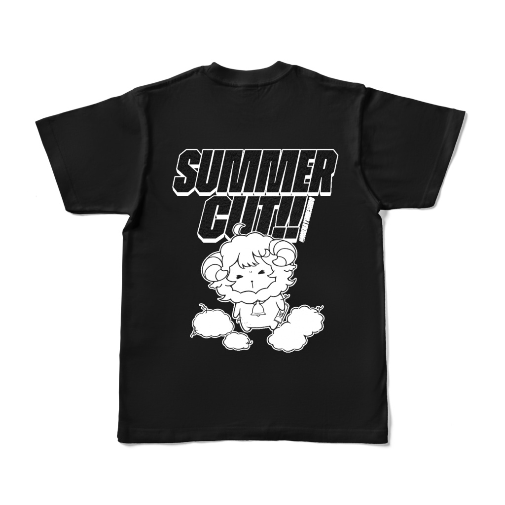 サマーカット!! Tシャツ / SUMMER CUT!! T-shirt [背面印刷/Back Print] [黒/Black] 