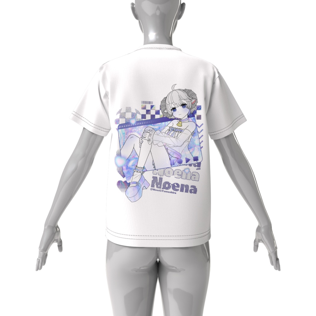 【3周年記念グッズ/3rd anniversary merch】🤍2D girl Noena T-shirt🩵(ビッグシルエットTシャツ/Big Silhouette T-shirt)