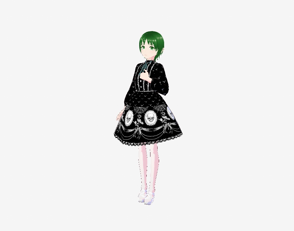 【Vroid衣装】スカルカメオドレス&ロングスカート3点セット