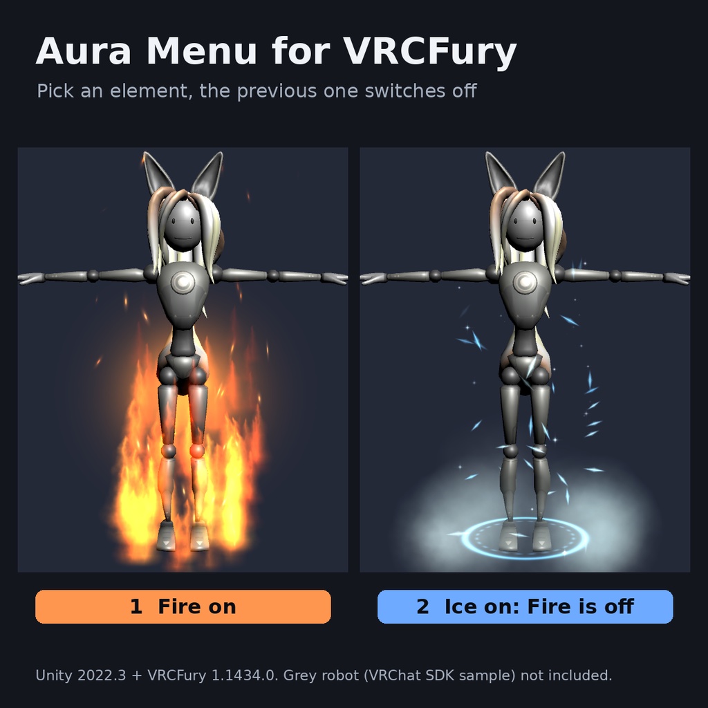 【VRChat】【VRCFury対応】エレメンタル オーラ プラス(Aura Pack Vol.1 + Vol.2 + アドオン)| Tidebone Studio