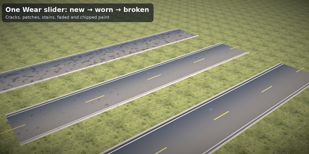 【Blender】道路ジェネレーター 車線・路面標示・縁石・歩道・街灯(ジオメトリノード)| Tidebone