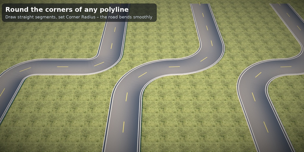 【Blender】道路ジェネレーター 車線・路面標示・縁石・歩道・街灯(ジオメトリノード)| Tidebone