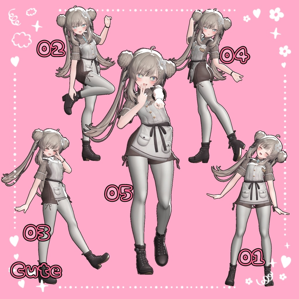 【10+オマケ5種】変なポーズ&かわいいポーズセット【APL対応済】【Odd and Cute Pose set】#BasilTakeda