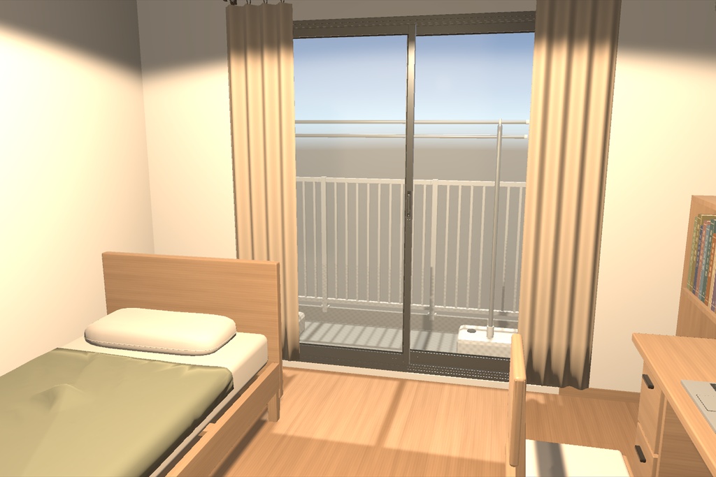 日本の1K賃貸マンション室内 3Dアセット