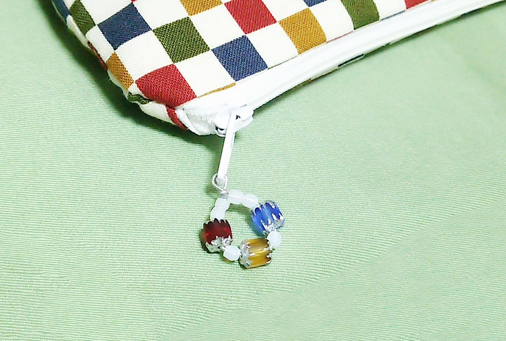 【鬼滅モチーフ】かまぼこ隊イメージ・市松模様のミニポーチ