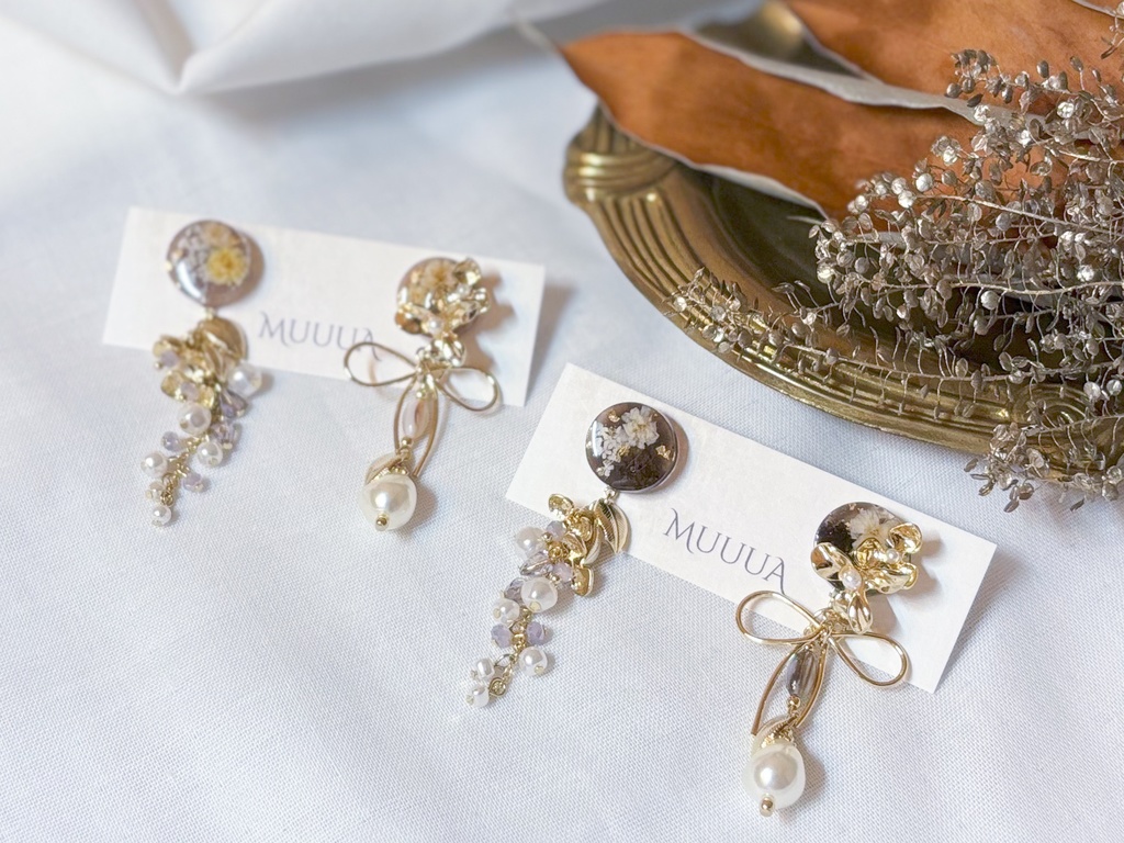 10/27新作◇前田＆平野フラワーブーケピアス(イヤリング交換可)