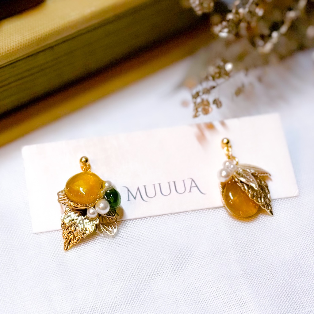 8/17新作◇江ヴィンテージブローチ風ピアス