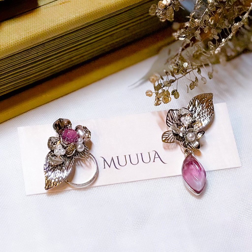 8/17新作◇江ヴィンテージブローチ風ピアス