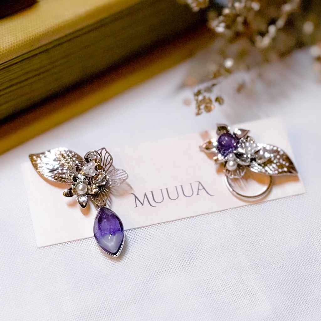 8/17新作◇江ヴィンテージブローチ風ピアス